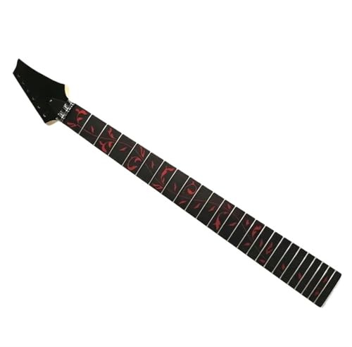 DIY gitarrenhals 24 Bünde Inlay Rotes Muster E-Gitarrenhals Palisandergriffbrett Gitarrensaiten Schloss Gitarrenzubehör Teile
