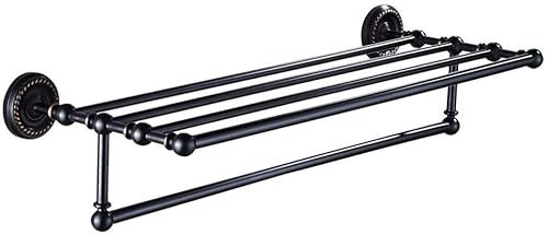 MKAK Retro -Handtuchstangen, Doppelschicht Badetuch Rack Metall Messing Handtuchständer kreatives Badezimmertuchregal Hardwarezubehör Bad Handtuchstange