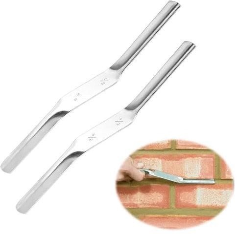 2 PCS Brick Jointer, 29 x 2cm Pointing Tool, Double End Jointer Bricklaying, Mortar Finishing Tool, Brick Pointing Tools for Builders and Bricklayers