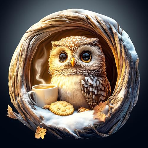 Holzpuzzle Erwachsene, 295 Teile Visuell Höhle Süße Eule Holz Puzzle | Unregelmäßige Einzigartige Holzpuzzle Tiere, Wood Puzzle, Weihnachts Geschenke für Familie Freunde (34 * 33.1cm)