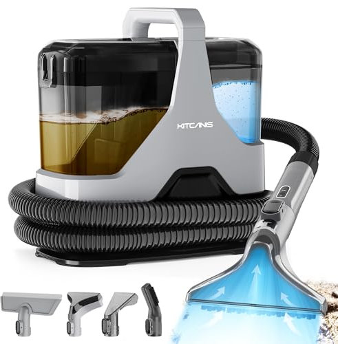 Kitcanis Lavatappeti 600W 78dB 15KPa Lava Tappezzeria con 4 Testine Intercambiabili, per Lavatappeti e Divani Lava e Asciuga, Auto, Moquette, Animali, Materassi e Altro