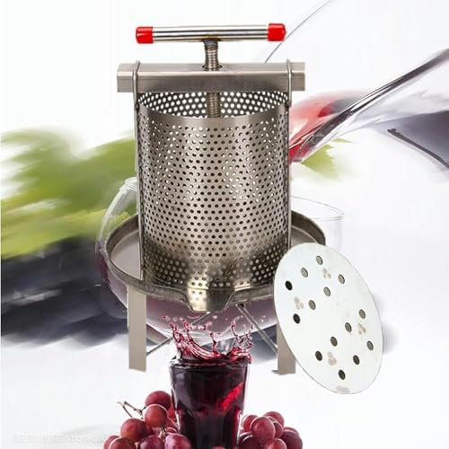 DMBBSAPBSH Obst- und Weinpresse, Obst- und Weinpresse, Obstpresse und Crusher Obst-Weinpresse aus Edelstahl, manuelle Presse, Fasspresse (2)
