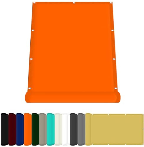 Tenda parasole per esterni, 100 x 450 cm, in poliestere, protezione UV, con occhielli, perfetta per pergolati, campeggio, prati, tendone parasole arancione