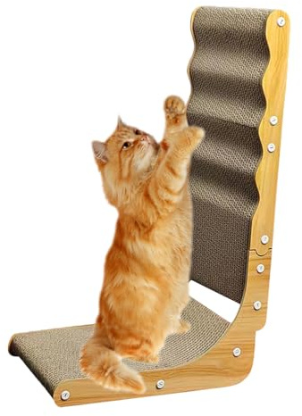 Rascador en forma de L para gatos, juego interactivo de interior para gatos | Juguete multifuncional para mascotas y rascador de interior para sala de estar