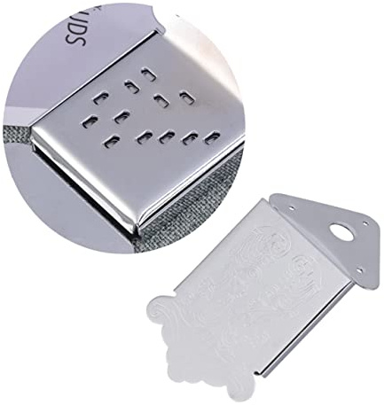 8 String Mandolin Tailpiece with Cover and Screws for Replacement | Chrome Finish, Removable Coverplate for Fast String Changes, Silver Tone, Decoration for Guitar and Mandolin