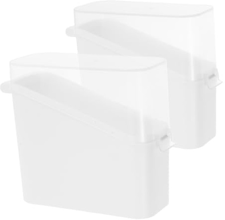 Healifty Caja Para Queso Lonchas y Mantequilla 2 Piezas, Recipiente Plástico Blanco Hermético, Soporte Para Refrigerador, Almacenamiento Fresco Para Hogar y Cocina