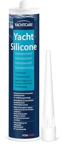 Yachtcare Yacht Silicone | transparent | 300ml | UV-beständig und wasserabweisend | Silikon für Boot und Caravan | Haftet auf GFK, Alu, Glas und Holz | Ideal für Innen & Aussen