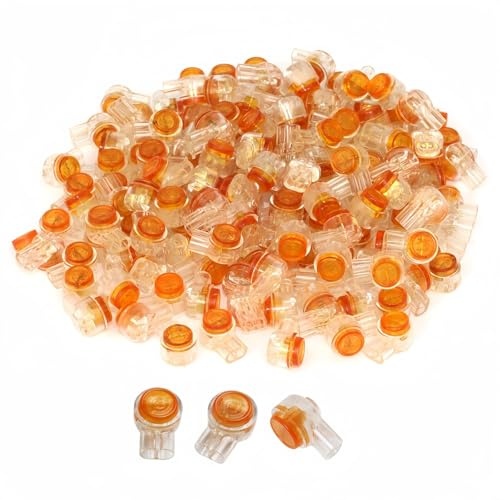 Connettori UY2 K2 Impermeabili con Gel, 100 Pezzi Connettori per Cavi Telefonici e di Rete per Giunzione di Cavi Telefonici e di Rete IDC Impermeabili Riempiti con Gel (Arancione)