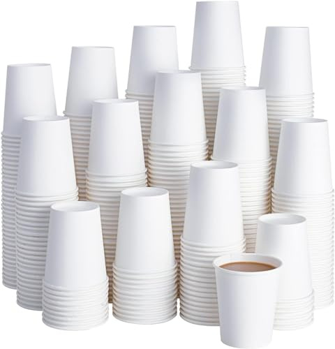 GreenFeel 20oz - 570ml White Paper Pint Cups – (Pack of 50) Single Wall White Paper Cups - Disposable Coffee Tea Beer Cups for Hot & Cold Drinks, Home & Office Use