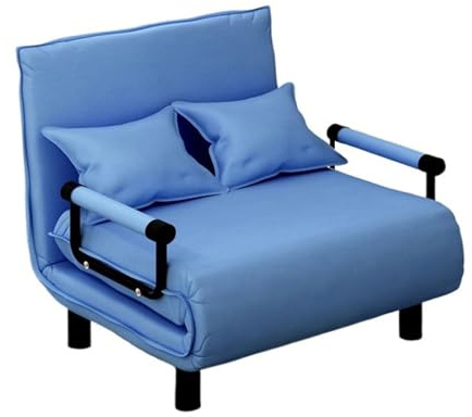 Avkoppling Bäddsoffa, konvertibel stol Multifunktionell hopfällbar ottomansk modern gästsäng for smårumslägenhet Sömn(Blue,80cm)