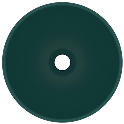 Generico Lavandino Lusso Rotondo Verde Scuro Opaco 32,5x14 cm Ceramica,Articoli di ferramenta,Prodotti Idraulici,Articoli Idraulici,Lavandini,Lavandini Bagno,Verde,4.4 kg,146970
