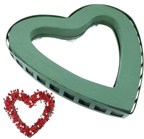 NOLITOY Heart Shape Floral Foam Block Suction Cup Base Plastic Plant Holder Wedding Car Decor Arrangement Supply Romantic Anniversary Centerpiece Blossom Stand Botany Display Wet Mud Brick 15.7 Inches