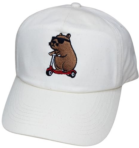 TeddyT's Children's Capybara Riding a Scooter Baseball Cap Sun Hat (8-12 Years)
