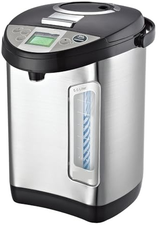Thermopot 5L Edelstahl-Heißwasserspender LC-Display Ideal For Glühwein-Teekessel | Isolierte Flasche Leiser Betrieb