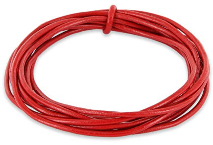 Auroris - 5m Lederband rund Ø 2 mm - Farbe wählbar - Variante: rot