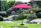 Gravidus Gartenschirm Sonnenschirm in Pink mit Kurbelfunktion, robustes Stahlgestell, 255 cm Ø