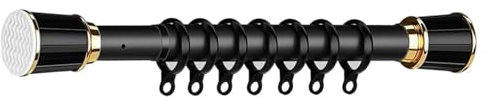 Gardinenstange ohne Bohren,Teleskop Duschstange Duschvorhangstange Teleskopstange Stange Dusche 35-50Cm (Color : Black, Size : 2.1-3m)
