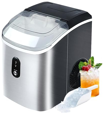 COYEUX Nugget Ice Machine, Self-Cleaning Ice Maker, 34 Lbs/Day, One Touch Operation, for Home/Kitchen/Office/Party/RV