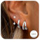 LOLIAS 3 Paar Ohrringe Silber 925 Set für Damen Kleine Ohrstecker Silber 925 Stapelbar Zirkonia Helix Piercings Ohr Ohrstecker Creolen Ohrringe Set für Mehrere Piercings