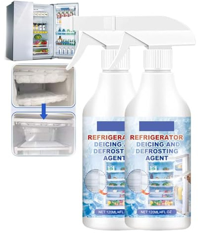Defrosting Spray For Fridge Freezer,120ml Refrigerator Defrosting Deicer Spray,Freezer Defrosting And Deicing Spray,De-Icer For Refrigerator Defroster,Efficiently Quickly Removes Ice Buildup (2)