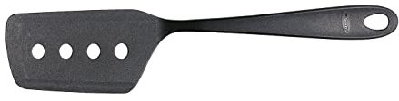 Fiskars Pfannenwender mit scharfen Kanten und asymmetrischem Kopf, Essential, Kunststoff, Länge: 29 cm, Schwarz, 1079060