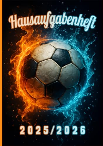 Hausaufgabenheft 2025/2026 Fußball mit Datum: Der Schülerkalender für Grundschule und Gymnasium, Schulplaner für Jungen, Hausaufgabenplaner DIN A5