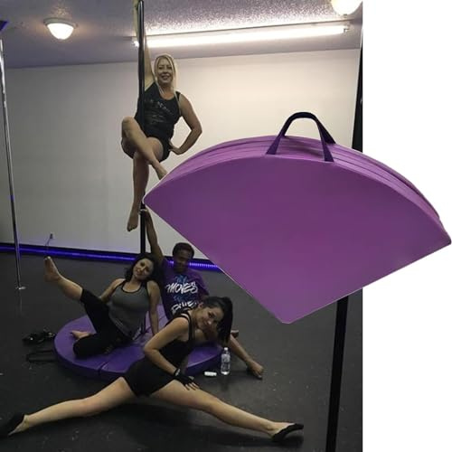 Pole-Dance-matta, bärbar dansstång med fallskyddsmatta – justerbar, 2 m lång roterande stång för hemma/studio, inklusive 3 cm/5 cm/10 cm tjock säkerhetskudde, perfekt för Pole-Dance –