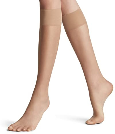 FALKE Shelina 12 DEN W Kh ultra-transparente lisos 1 par, Calcetines largos Mujer, Color piel Sun 4299, 39-42