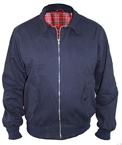 Skytex UK Harrington, giacca classica, stile retrò, disponibile in 10 colori, taglie XS-8XL blu navy xxl