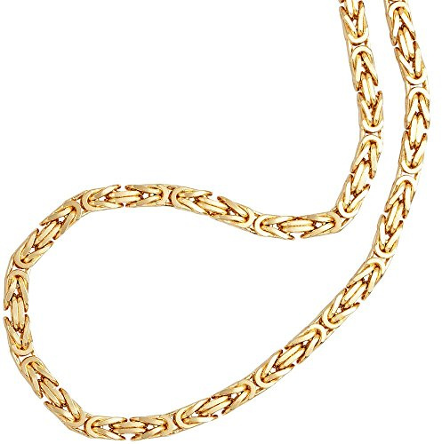 SA Chains 2mm 18K Gold Plated on Solid Sterling Silver 925 Italian Byzantine, Birdcage, King's Braid Link Chain Necklace Bracelet Anklet Lobster Clasp