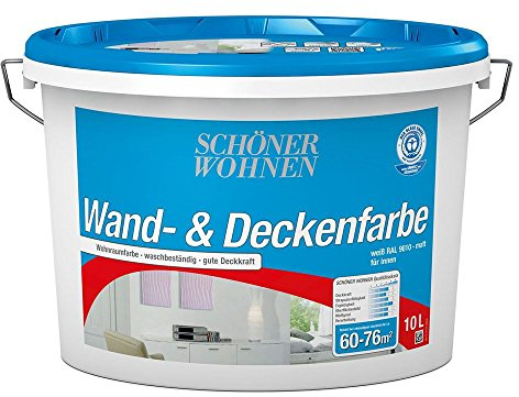 Wand- und Deckenfarbe 10 L Weiss Matt DIN EN 13 300 Schöner Wohnen