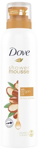 Dove - Gel de ducha de espuma sograso con aceite de argán, perfume oriental y madera, fórmula testada dermatológicamente, lote de 3 x 200 ml