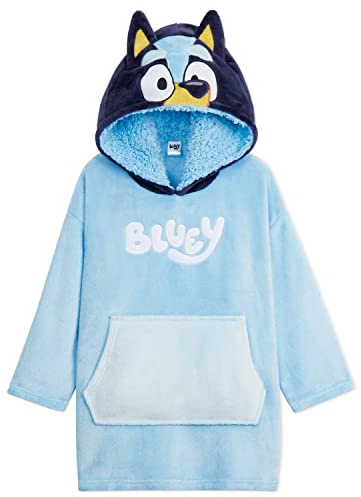 Bluey Batamanta con Capucha Polar, Sudadera Manta para Niños - Regalos Niñas (Azul/Azul Marino, 4-6 Años)