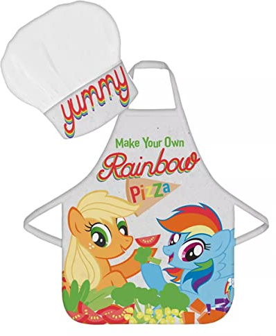 Palleon My Little Pony Kinder Kochschürze & Kochmütze – 2-tlg Back-Set für Mädchen (3-8 Jahre) – Pflegeleichte Schürze zum Backen, Malen & Basteln – Süße Geschenkidee
