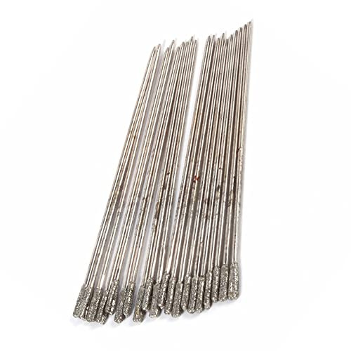 2mm Diamond Coated Lapidary Drill Bits, Diamond Glass Jewelery Drill Bits Tipped for Jewelry and Agate, 20 Pack