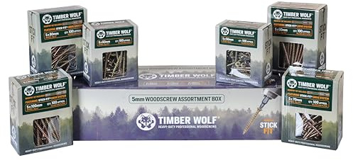 Timber Wolf Holzschrauben-Sortiment, 5 mm, 600 Stück