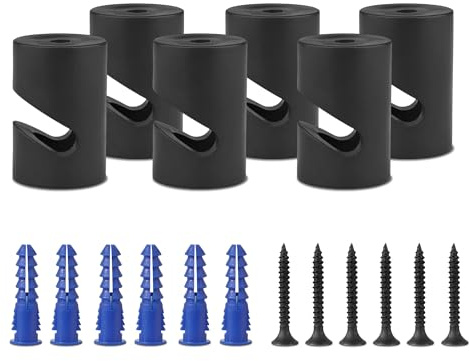 DC VOLTAGE 6 Pcs Chandelier Swag Hanging Hook Ceiling Hooks for Hanging Lights DIY Metal Swag Wall Hooks for Electric Wire Pendant Light Fixture (Pack 6)
