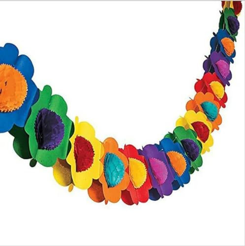 3 Meter Bunte runde Blumenpapier-Zugblumen-Blumengirlanden, Baby-Wohnkultur, Geburtstagsfeier, Hochzeitslayout, Veranstaltungsort-Dekoration, 02, 150 cm