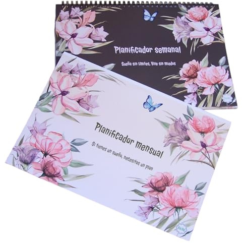 KEKA Wochenplaner + Monatsplaner, A4, 25 Wochen, mit hochwertigem Einband und Wochenplaner, Hardcover, 100 Seiten, ohne Datum, für 2 Jahre, ideal für Gegner, Lehrer