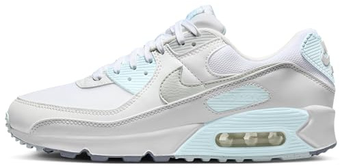 Nike DH8010-104 Air Max 90 Donna, White/Light Silver-Glacier Blue EU 37.5