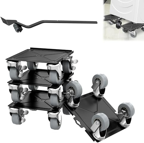 Suusolny 4 Stück Möbelroller Möbeltransportrollen Transportrollen Möbel Transportrollen Set Umzughelfer Möbeltransporthilfe Umzugshelfer Möbelheber mit Lastenhebe und Anti-Rutsch-Pad-Aufkleber 454KG