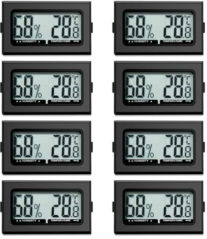 Digital Thermometer Innen Hygrometer Mini Hygrometer Thermometer Innen Reptilien Digitaler Hygrometer, für Büro, Küche, LCD-Thermometer Inkubator, Thermometer Gewächshaus (8)