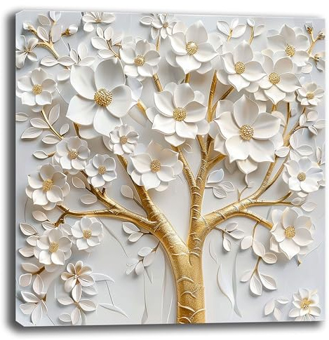 Quadro Moderno QUADRATO Camera da letto ALBERO della VITA Astratto Quadri moderni soggiorno da Parete XXL grande Stampa su tela Canvas Decorazione Murale muro (10, 50x50 cm, Canvas intelaiato)