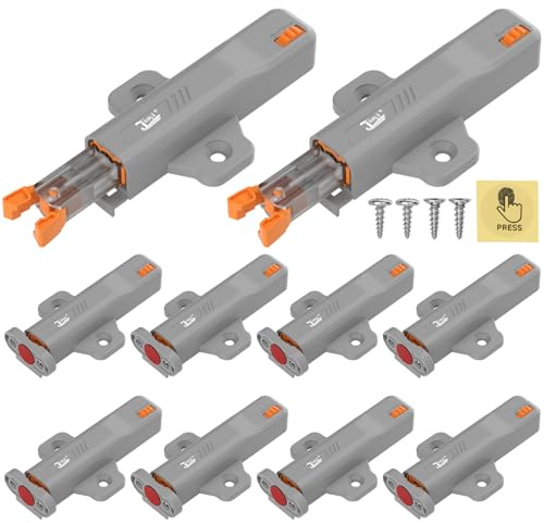 Push to Close Cabinet Latch, Jiayi 10 Pack Push Open Hardware, Cabinet Press Out Latch for Door, Non-Magnetic RV Drawer Closure, Heavy Duty RV Door Catch, Touch Latch for Kitchen