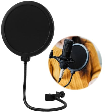 Mikrofon Popschutz – Professioneller Popfilter Für ，und Alle Anderen Mikrofone – Doppelschichtiger Popfilter Für Klare Und Hochwertige Aufnahmen Popschutz 6 Zoll Pop Filter Mit Clip