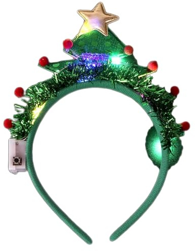 Rakiuty Weihnachten Haarreif,Beleuchtete Stirnbänder mit LED,2025Neu Leucht Weihnachtshaarreifen,Weihnachts Kopfschmuck Weihnachtsstirnbänder Weihnachten Stirnband Weihnachtsfeier Kostüm Party