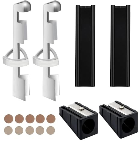 Puthernm Riparazione di code da biliardo Kit di riparazione code di biliardo punte di coda di biliardo 2 pinze di coda, 10 punte di coda, 2 modellatori di palle da biliardo, 2 tagliapiatti