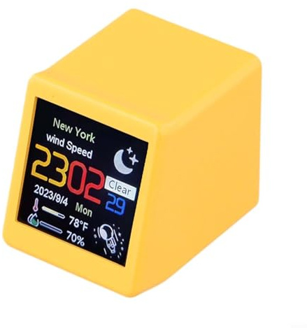 FACAIIO Smart Weather Station with Large 1.54-inch Display, Digital Clock and Mood Barometer, for Home Office Decor, White