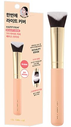 THE TOOL LAB 111 Light Coverage Foundation Brush, Sculpt Edge Professional Base Brush for Liquid & Cream, Primer & Sunscreen, Vegan K-Beauty Tool