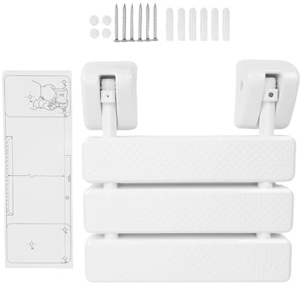 TARSHYRY Fällbar Duschsits Halkfri Säkerhet Väggmonterad Nedfällbar Duschbänk för Badrum Vit Stabil ABS Legering Konstruktion Handikappanpassad Ergonomisk Design